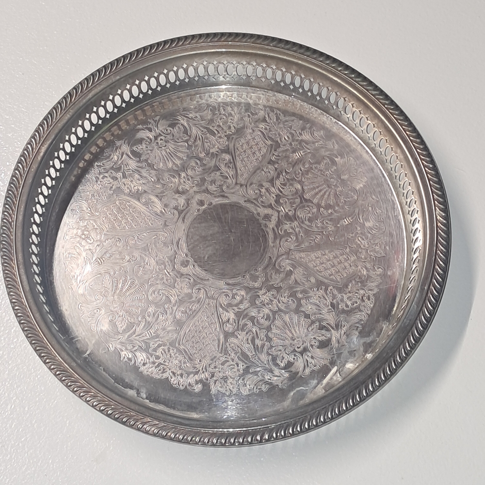 Elegant Silver Decorative Tray